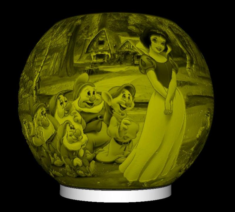 SPHERE NIGHT LIGHT SNOW WHITE LITHOPHANE