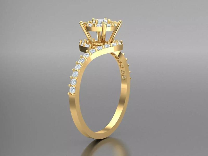 White Natural Diamond Fashion Ring In 10k Yellow Gold 1WR97