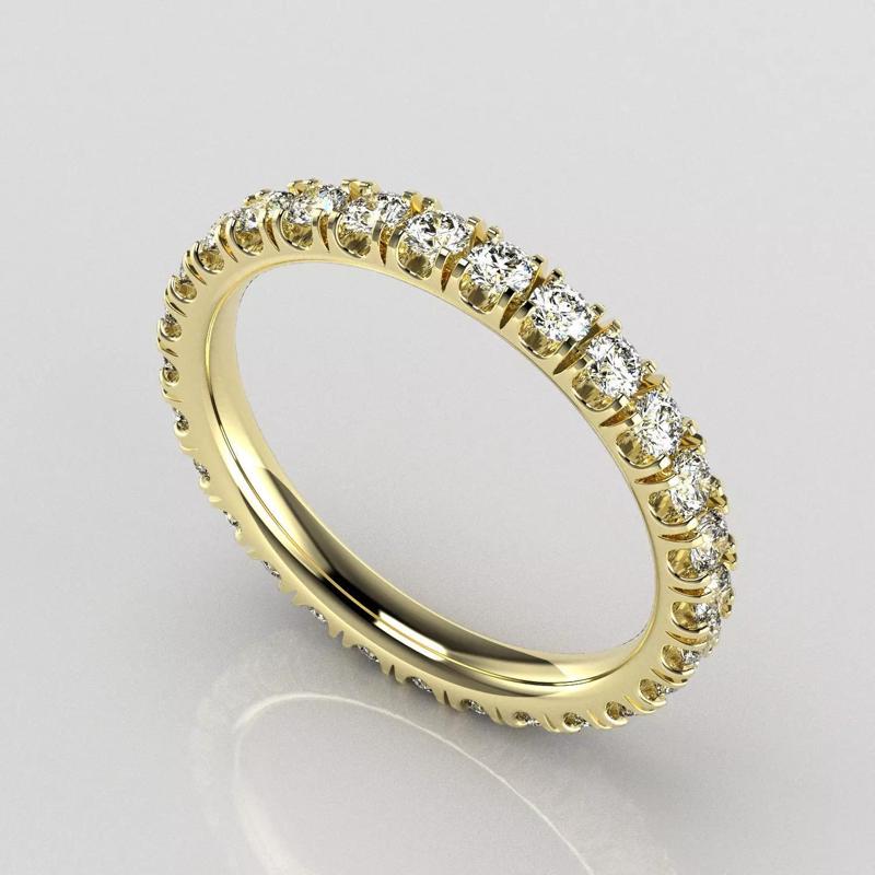 Round U and V cuts Fishtail Band - Eternity Ring