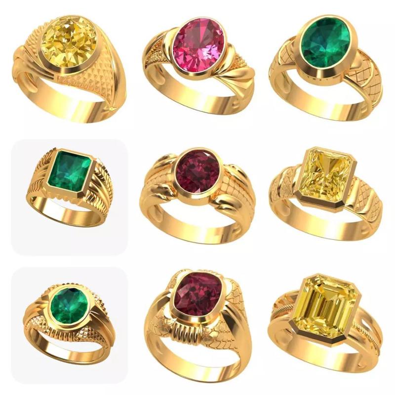 49 BIRTHSTONE GENTS RINGS LOT
