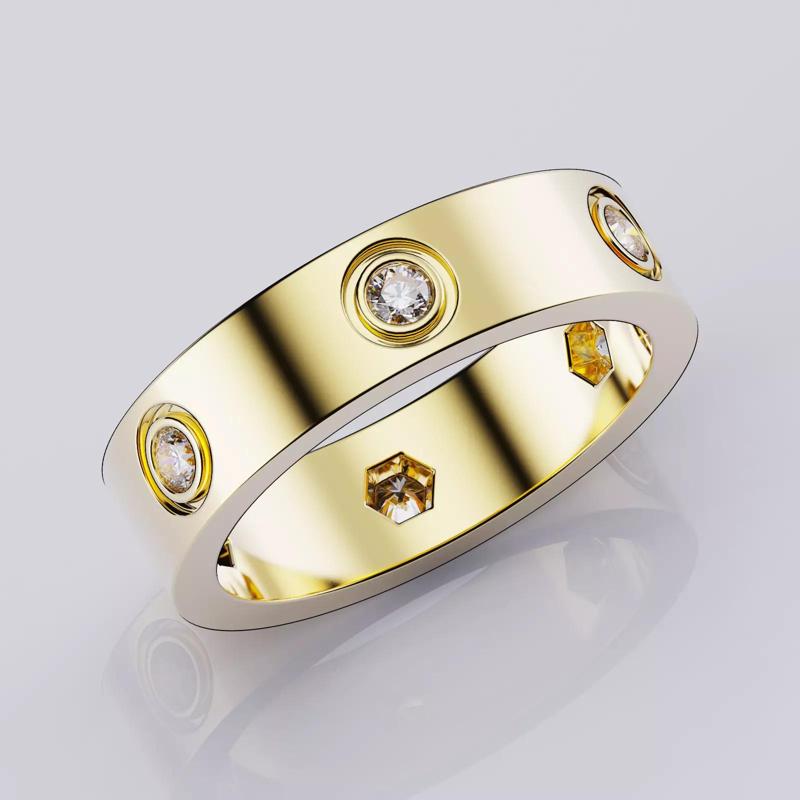 Wedding rings Love Collection All Sizes 6 stones version 2