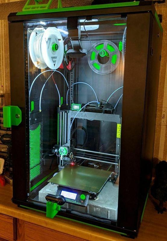 Server Rack Printer Enclosure and Accessories for PRUSA MK3s + MMU2S