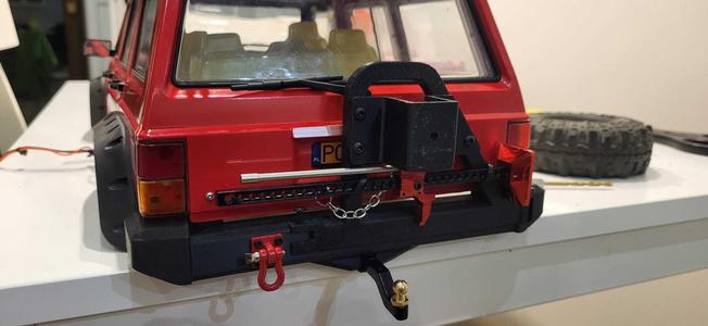 Rear bumper with clip and wheel mount for axial scx injora cherokee