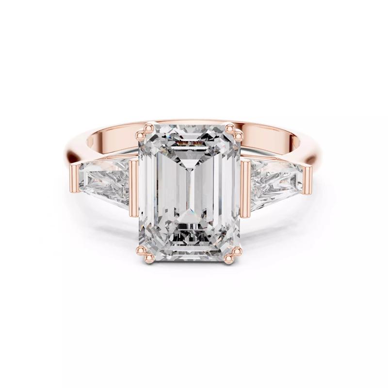 Three Stone Emerald and Taper Baguette Ring 3DM STL Video