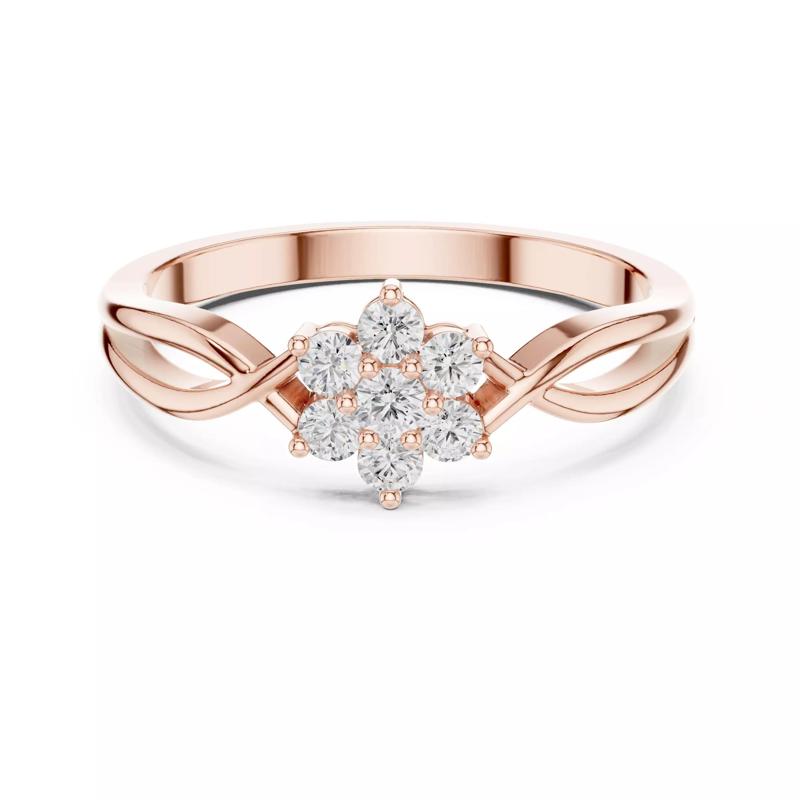 Twist Shank Round Cut Cluster Diamond Wedding Ring 3DM STL Video