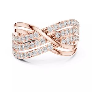 Three Row Round Diamond Crossover Wedding Band 3DM STL Video