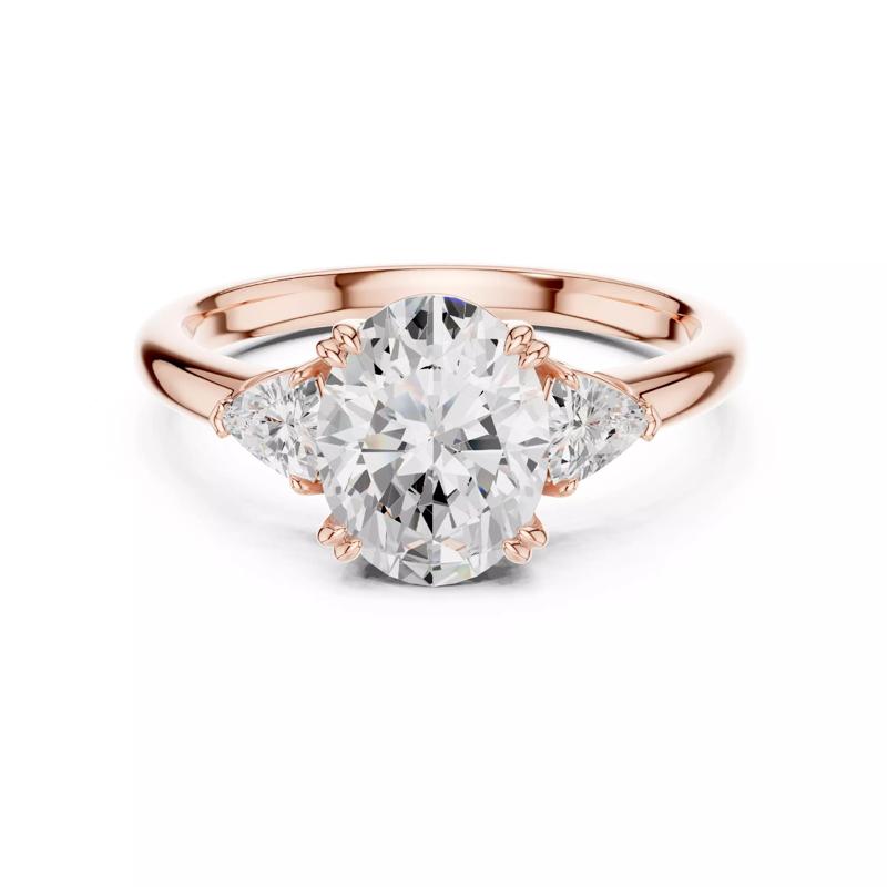 Three Stone 2CT Oval and Trillion Cut Diamond Ring 3DM STL Video
