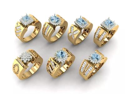 Two piece  two tone jewelry ring collection