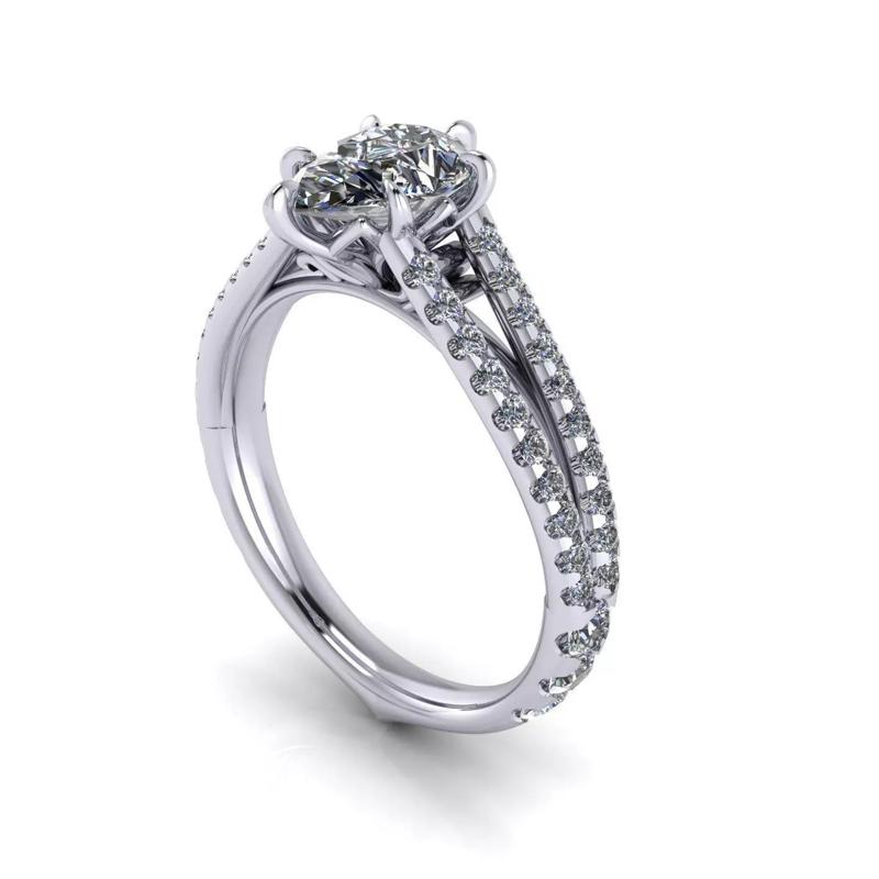 Tension Pear Wedding Ring