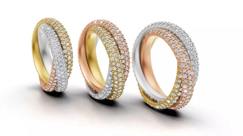 Cartier Trinity Ring  Classic Model Paved