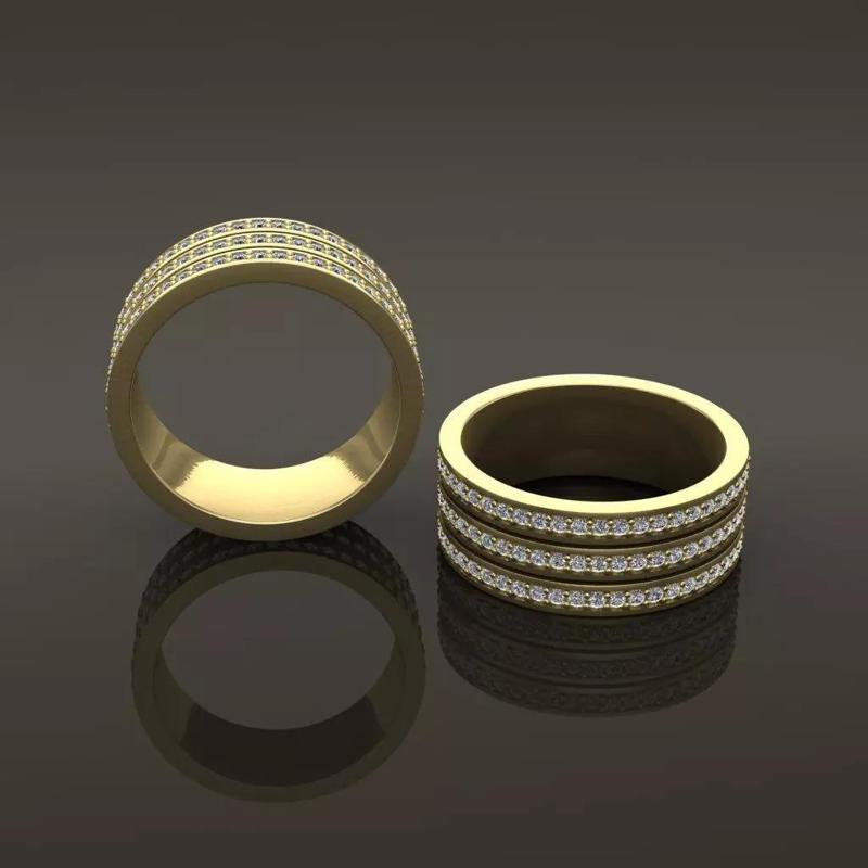 Triple Stack Diamond Infinity Band Mix Size