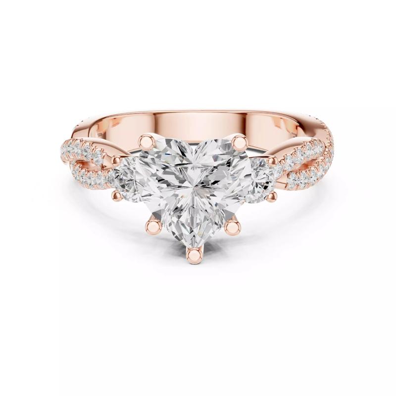 Twisted Shank Heart Cut Diamond Engagement Ring 3DM STL Video