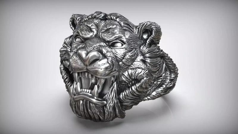 Tiger Head Nature Animal Ring