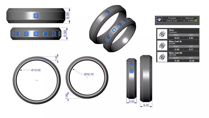 The wedding ring set for Male and female