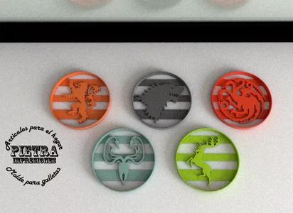 MOLDE CORTANTE PARA GALLETAS FONDANT JUEGO DE TRONOS