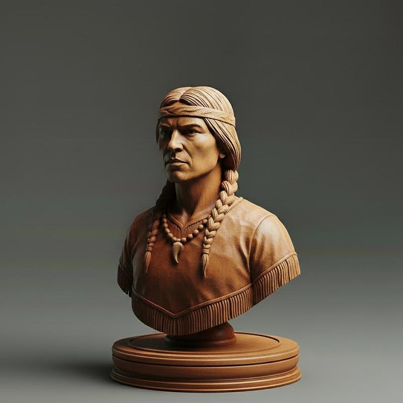 Native American Soldier Pawn Chess Piece