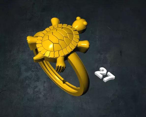 tortois turtle ring with number