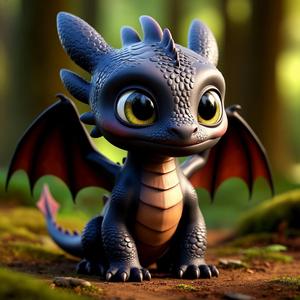 Toothless is a baby dragon