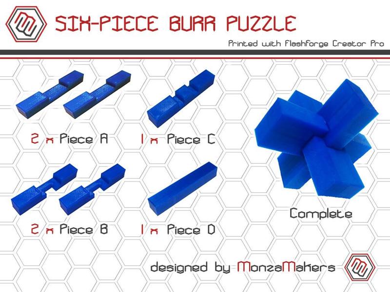 SIX-PIECE  BURR PUZZLE