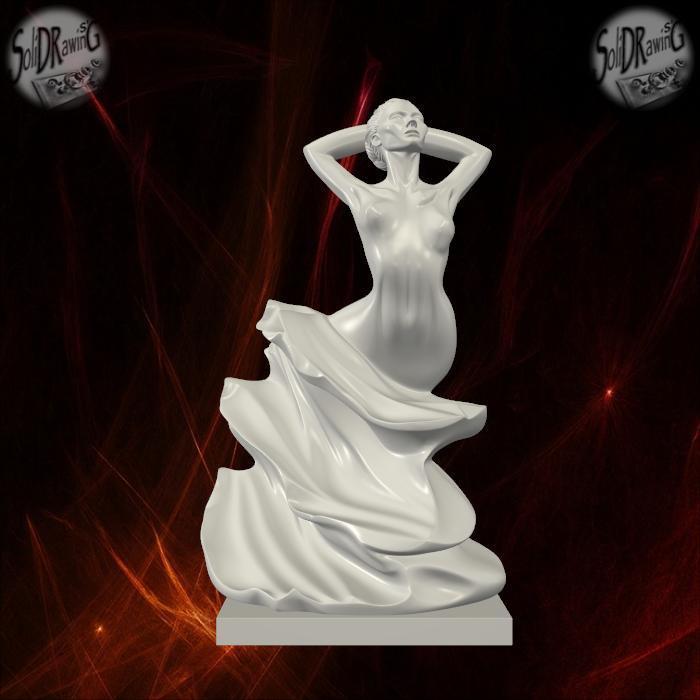 Elegant Dancing Goddess Marble Statue – SoliDRawinGs SG894