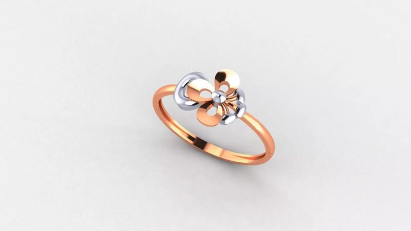 Flower Ultra light wt minimalist Plain Gold Ring 3dm
