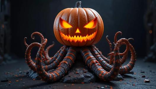 Pumpkin Kraken 3D Print Halloween Octopus Fusion Original Design