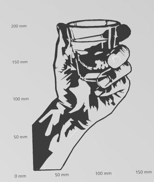 Wandtattoo Glas in der Hand