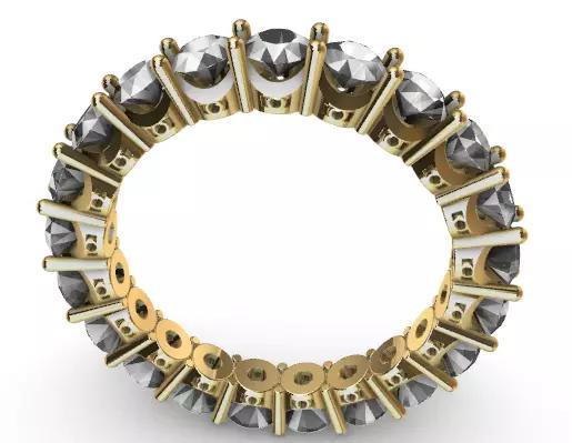 Vintage Dia Eternity Wedding Band Ladies Ring Classic