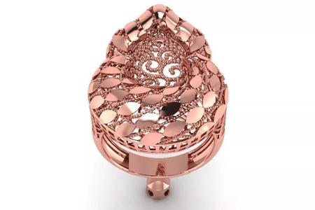 Vintage Filigree Ring STL OBJ FBX Renders Details