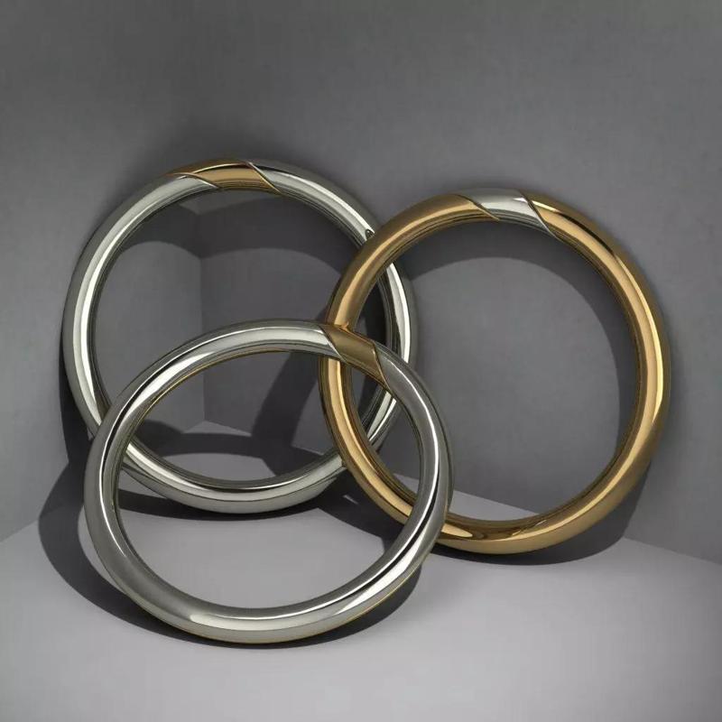 Bicolor Twisted Rings - Slim Pack