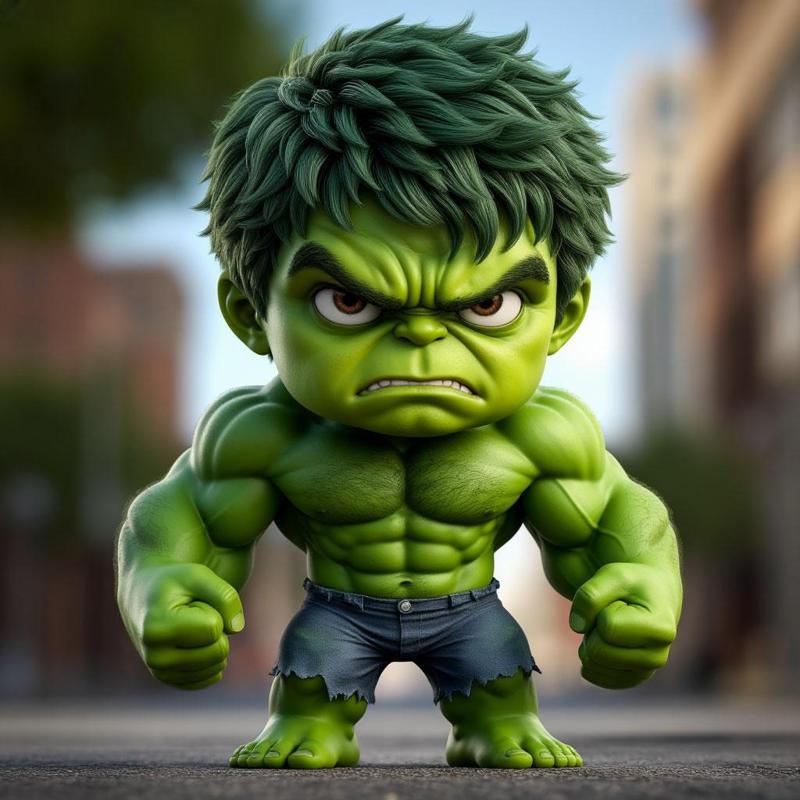 Chibi-Hulk - Strength in every step.