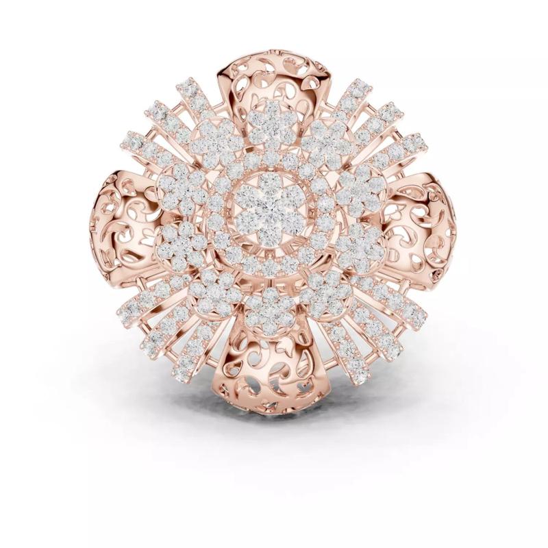 Unique Design Round Diamond Engagement Ring 3DM STL Video