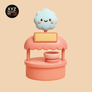 ☁️ Smiling Cloud Cotton Candy Stand 🍬 - M07071519