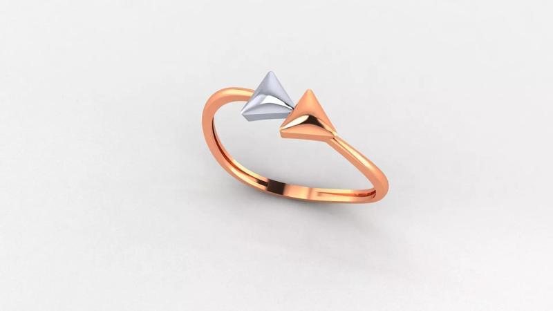 Play Button Ultra light wt minimalist Plain Gold Ring