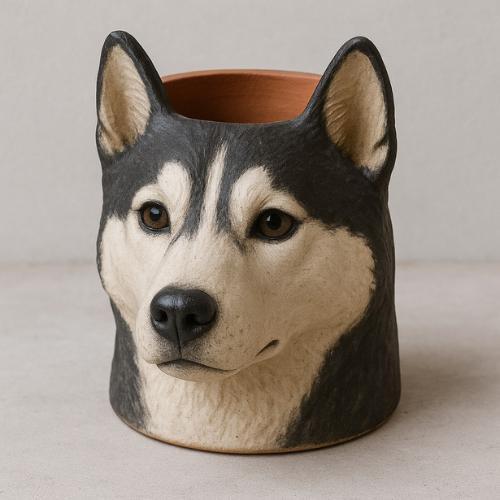 Husky, maceta, decoración, hogar, porta objetos, joyero, dulcero, recuerdos cumpleaños, fiesta,
