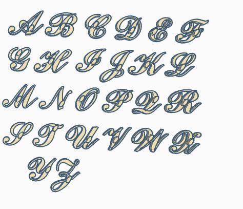 Stamps abcessive italics, upper and lower case