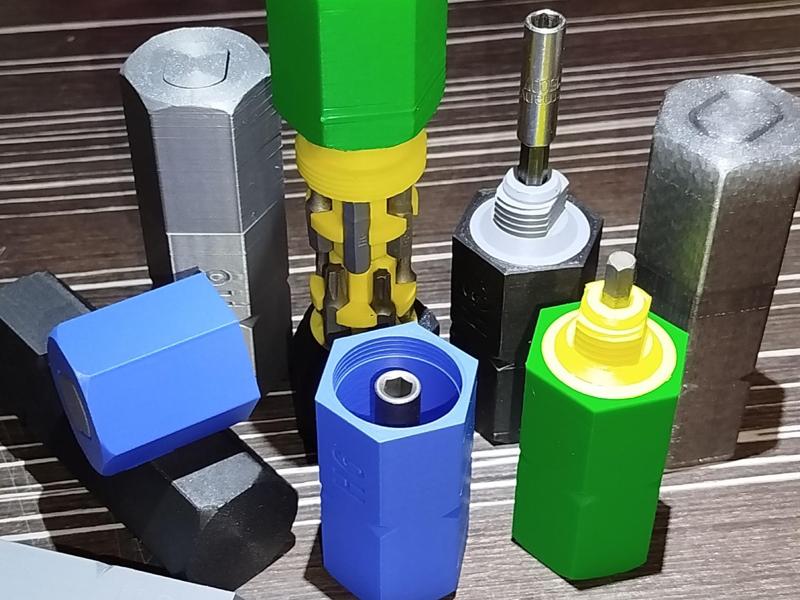 Hex Bit Screwdriver with storage box for 10 bits