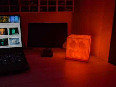Cube lamp - lithophane Halloween Pumpkin