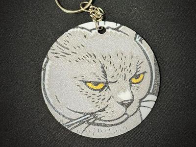 Angry Cat Keychain