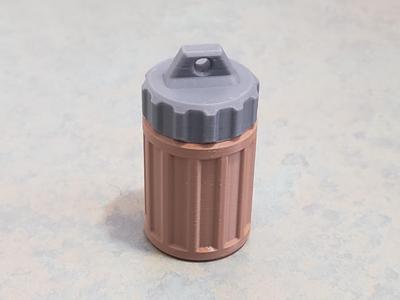 Small threaded container
