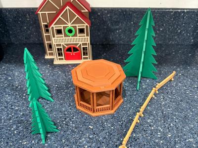 Christmas Village Accessories | Gazebo | Trees
