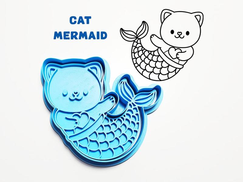 Cat Mermaid Cookie Cutter / Stamp