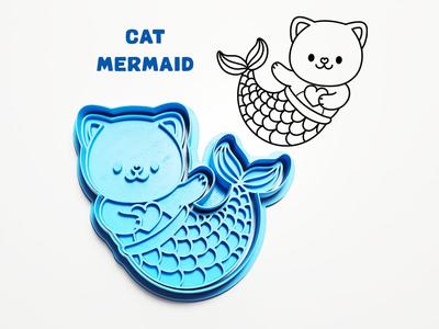 Cat Mermaid Cookie Cutter / Stamp