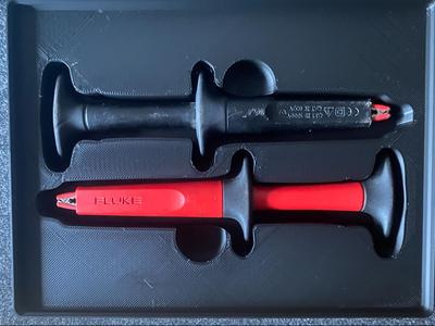 Gridfinity box for Fluke alligator clips