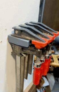 Bessey F-Clamp bar clamp easy access wall mount