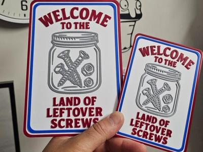 Land of the screws workshop sign