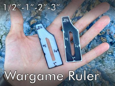 Wargame Ruler - ½", 1", 2", 3" - 0.4mm