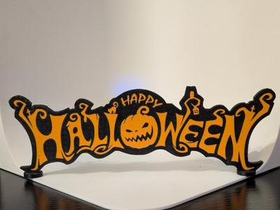 Halloween table decoration sign
