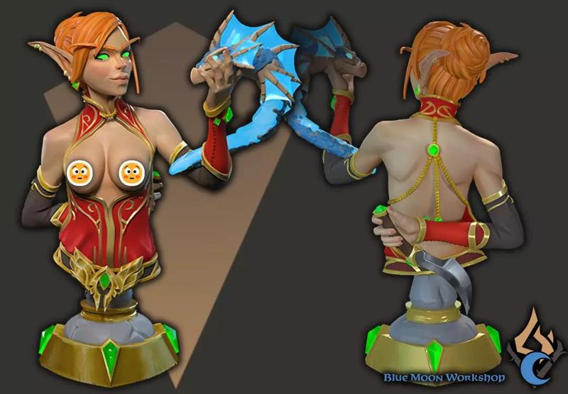 World of Warcraft Blood Elf bust NSFW