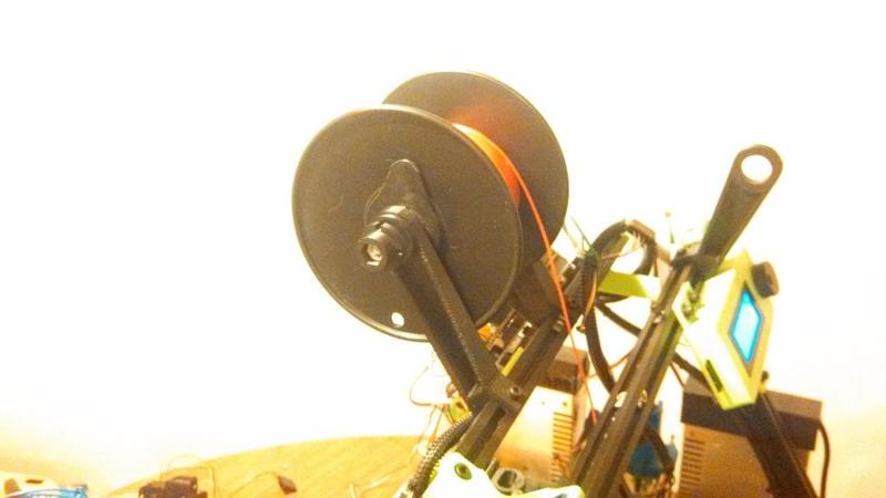 Imporved high clearance MendelMax Spool holder for Trinity/Proto/Reprap spools (and many others)
